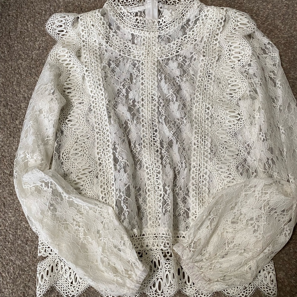 Flawless high neck lace top